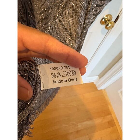 Grey Zebra Print Poncho/Shawl - Picture 9 of 9